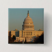 Capitol met kerstfeest Washington DC-feestdag Vierkante Button 5,1 Cm (Voorkant)