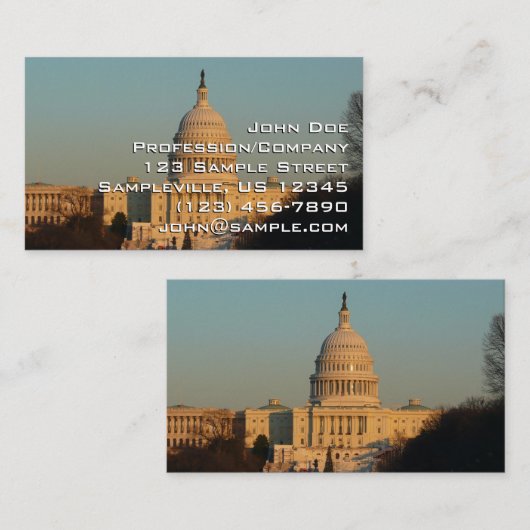 Capitol met kerstfeest Washington DC-feestdag Visitekaartje (Voorkant / Achterkant)