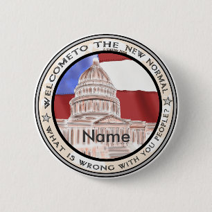 Capitol Nieuwe Normale Politiek Ronde Button 5,7 Cm