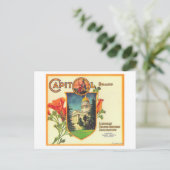 Capitol Oranje LabelLindsay, CA Briefkaart (Staand voorkant)