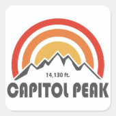 Capitol Peak Vierkante Sticker (Voorkant)
