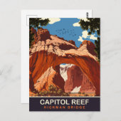 Capitol Reef, Hickman Bridge, Reizen Briefkaart (Voorkant / Achterkant)