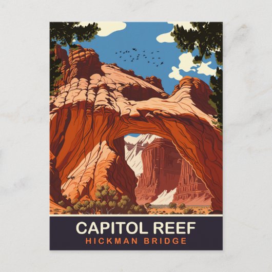 Capitol Reef, Hickman Bridge, Reizen Briefkaart (Voorkant)