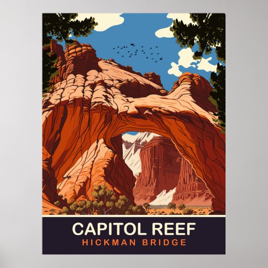 Capitol Reef, Hickman Bridge, Reizen Poster (Voorkant)