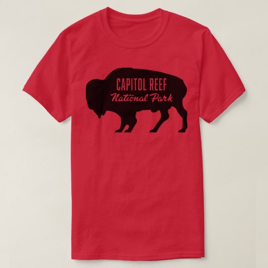 Capitol Reef Nationaal Park Buffalo Zwart T-shirt (Design voorkant)