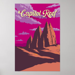 Capitol Reef National Park Illustratie Reis Kunst Poster