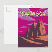 Capitol Reef National Park Illustratie Reiskunst Briefkaart (Voorkant / Achterkant)