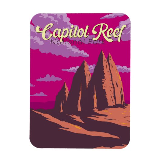Capitol Reef National Park Illustratie Reiskunst Magneet (Verticaal)