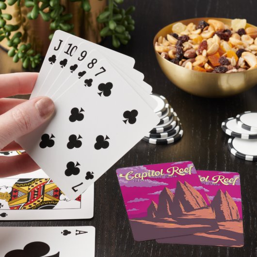 Capitol Reef National Park Illustratie Reiskunst Pokerkaarten (Insitu)