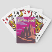 Capitol Reef National Park Illustratie Reiskunst Pokerkaarten (Achterkant)