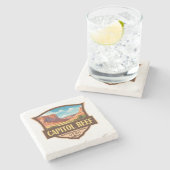 Capitol Reef National Park Illustratie Retro Art Stenen Onderzetter (Zijkant)