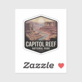 Capitol Reef National Park Retro Badge Sticker