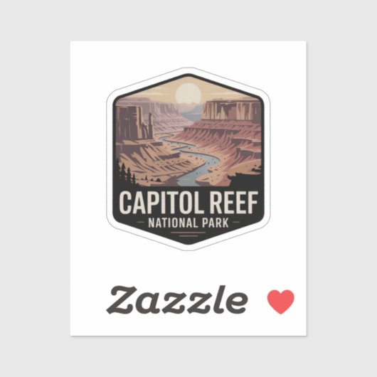 Capitol Reef National Park Retro Badge Sticker (Vel)