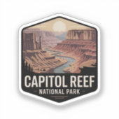 Capitol Reef National Park Retro Badge Sticker (Voorkant)