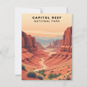 Capitol Reef National Park Retro Verenigde Staten Briefkaart