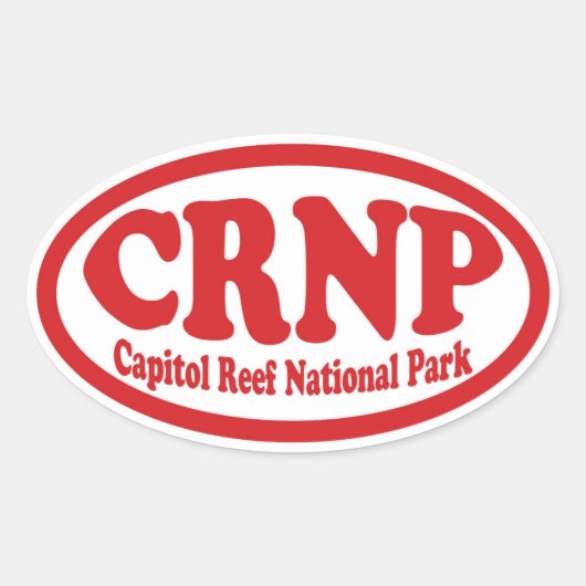 Capitol Reef National Park rode ovale sticker (Voorkant)