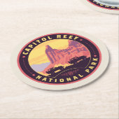 Capitol Reef National Park Ronde Kartonnen Onderzetter (Gebogen)