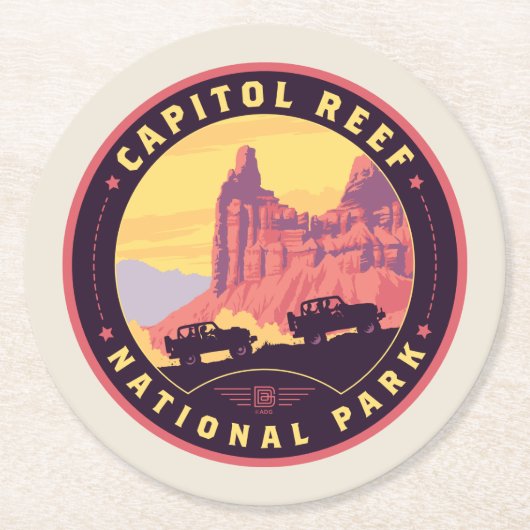 Capitol Reef National Park Ronde Kartonnen Onderzetter (Voorkant)