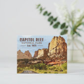 Capitol Reef National Park Utah Desert Waterverf Briefkaart (Staand voorkant)