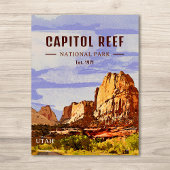 Capitol Reef National Park Utah Desert Waterverf Briefkaart