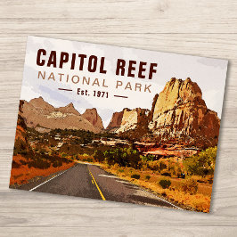 Capitol Reef National Park Utah Desert Waterverf Briefkaart