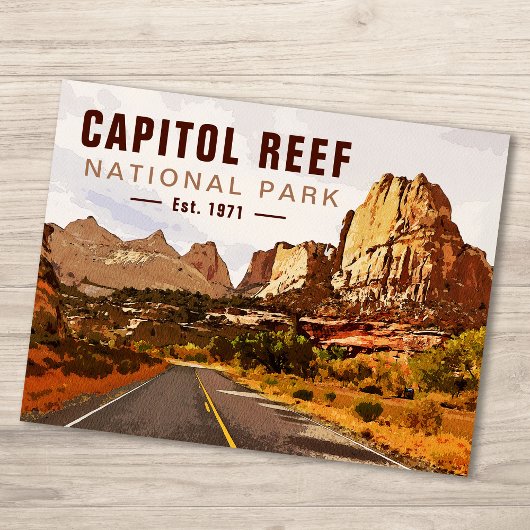 Capitol Reef National Park Utah Desert Waterverf Briefkaart