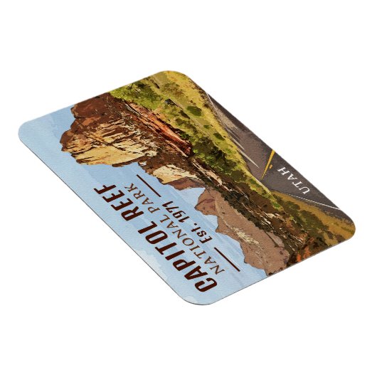 Capitol Reef National Park Utah Desert Waterverf Magneet (Rechterzijde)