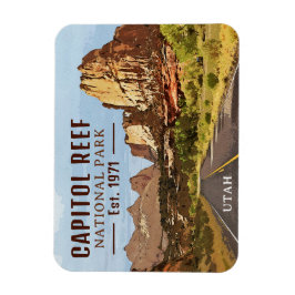 Capitol Reef National Park Utah Desert Waterverf Magneet