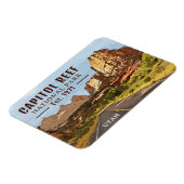 Capitol Reef National Park Utah Desert Waterverf Magneet (Linkerzijde)