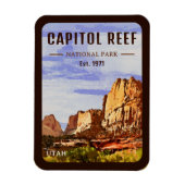 Capitol Reef National Park Utah Desert Waterverf Magneet (Verticaal)