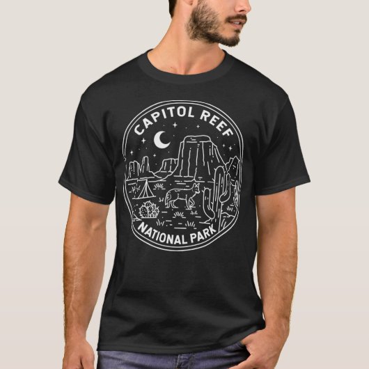 Capitol Reef National Park Utah Monoline Minimalis T-shirt (Voorkant)