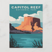 Capitol Reef National Park Utah Retro Reizen Briefkaart (Voorkant)
