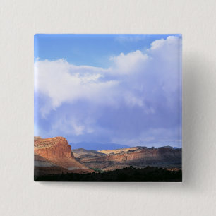 Capitol Reef National Park, Utah. USA. Cumulus Vierkante Button 5,1 Cm