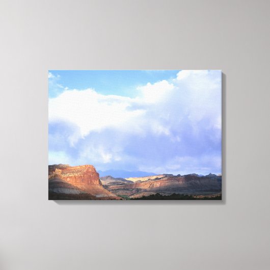 Capitol Reef National Park, Utah. VS. Cumulus Canvas Afdruk (Voorkant)