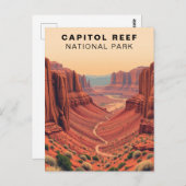 Capitol Reef National Park Vintage Verenigde State Briefkaart (Voorkant / Achterkant)