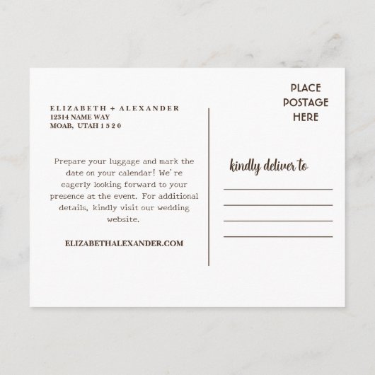 Capitol Reef NP Utah Woestijn Waterverf Bruiloft Briefkaart (Achterkant)