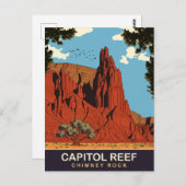 Capitol Reef, Schoorsteenrots, Reizen Briefkaart (Voorkant / Achterkant)