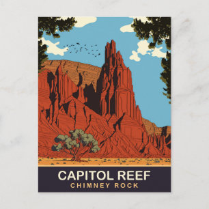 Capitol Reef, Schoorsteenrots, Reizen Briefkaart