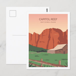 Capitol Reef Utah Beroemde Reisplaats Illustratie Briefkaart