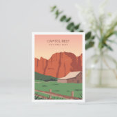 Capitol Reef Utah Beroemde Reisplaats Illustratie Briefkaart (Staand voorkant)