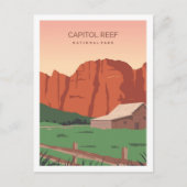 Capitol Reef Utah Beroemde Reisplaats Illustratie Briefkaart (Voorkant)