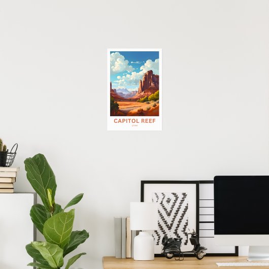 Capitol Reef Utah Reisprint Poster (Thuiskantoor)