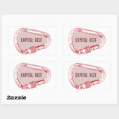 Capitol rif klimmer van karabiner rechthoekige sticker (Vel)