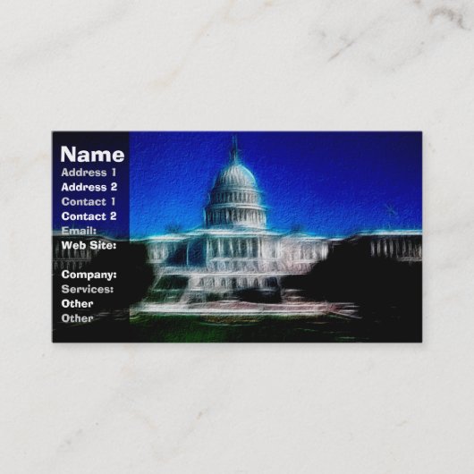 Capitol Washington DC Visitekaartje (Voorkant)