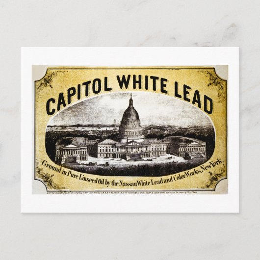 Capitol White Lead 1866 Briefkaart (Voorkant)