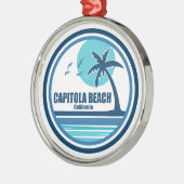 Capitola Beach California palmvogels Metalen Ornament (Links)