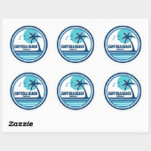 Capitola Beach California palmvogels Ronde Sticker (Vel)
