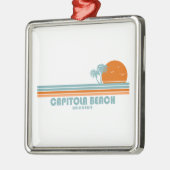 Capitola Beach California Sun Palmbomen Metalen Ornament (Links)