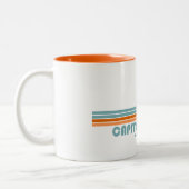 Capitola Beach California Sun Palmbomen Tweekleurige Koffiemok (Links)