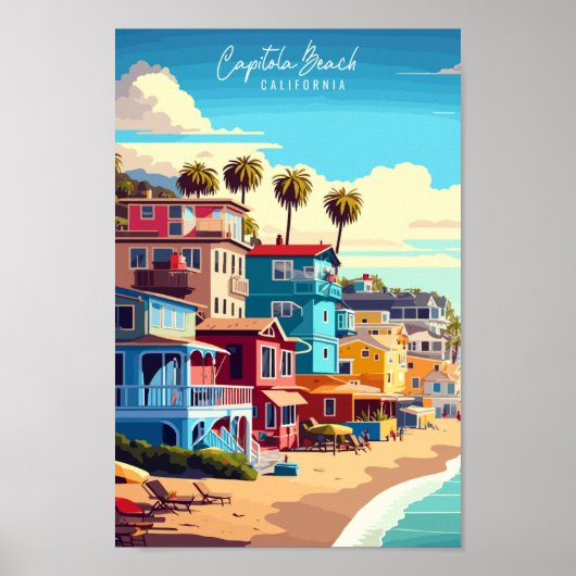 Capitola Beach California Verenigde Staten vintage Poster (Voorkant)